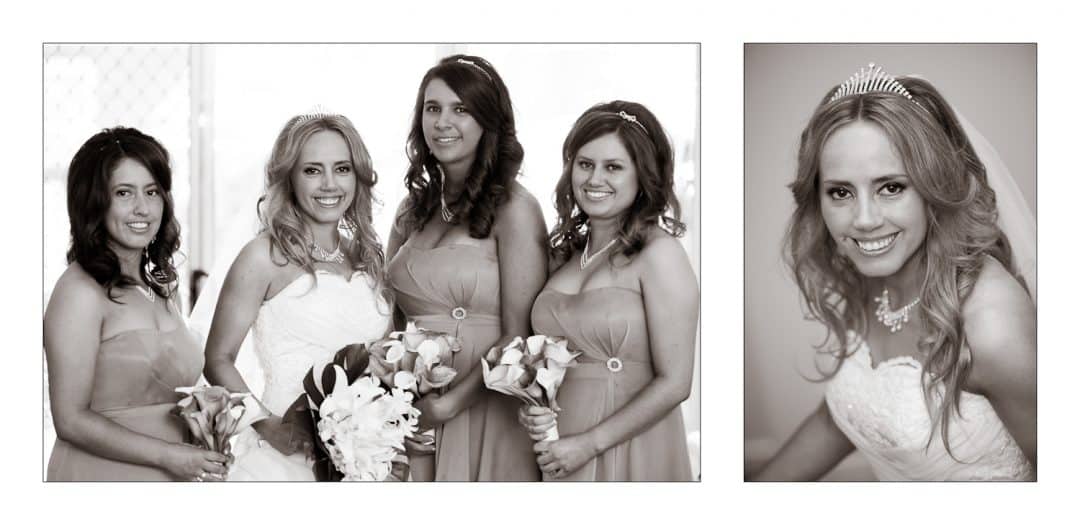 Black and White Photos of the Bride and the Bridesmaids