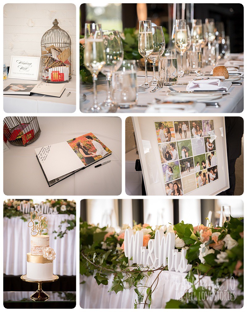 Bridal table and reception decorations at The Park, Albert Park