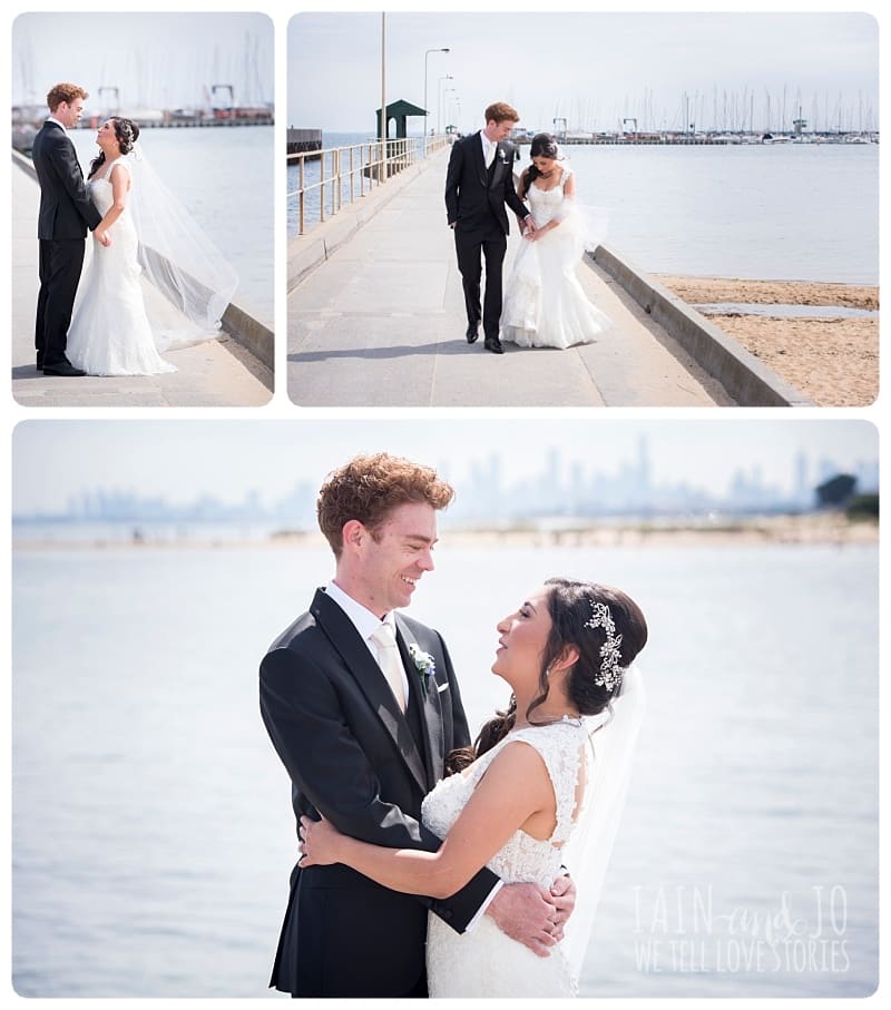 Bride And Groom By The Sea