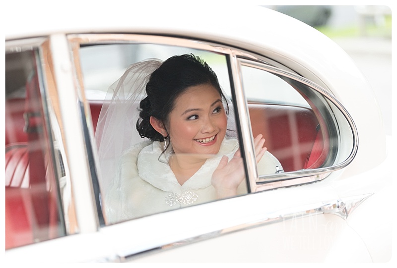 Bride Inside The Bridal Car