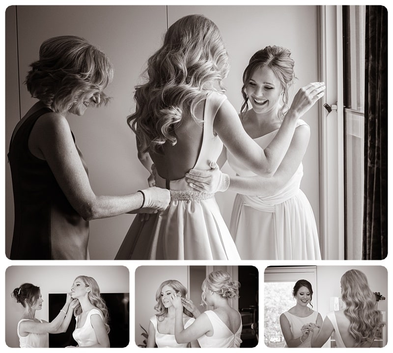 The Bridesmaids Helping The Bride To Prepare