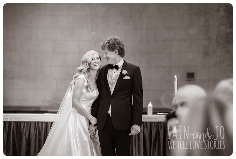 Black and White Photo of the Groom and Bride