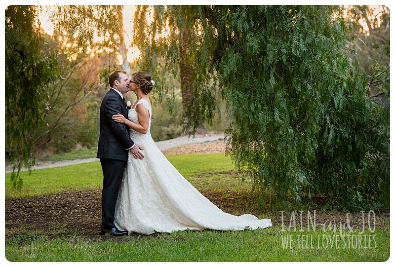 Bride and Groom at the Wurundjeri Garden