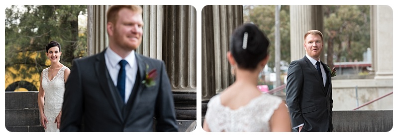 Bride and Groom's First Look Photos Outdoor