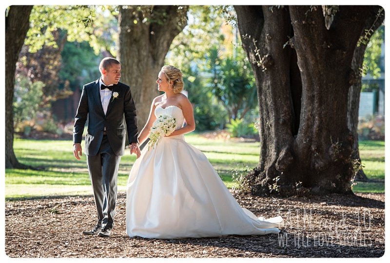 Bride and groom at Edinburgh Gardens