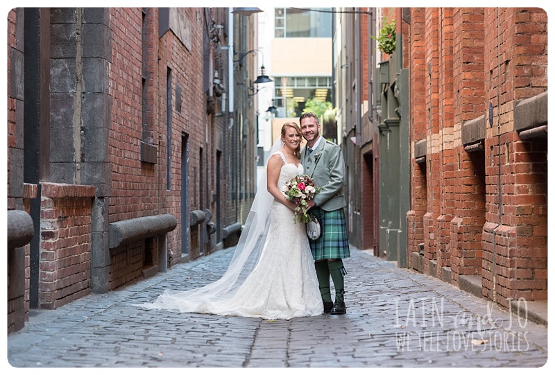 Groom and Bride at the Laneways