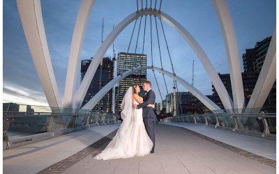 Kylie and Nathan’s Aerial South Wharf Wedding