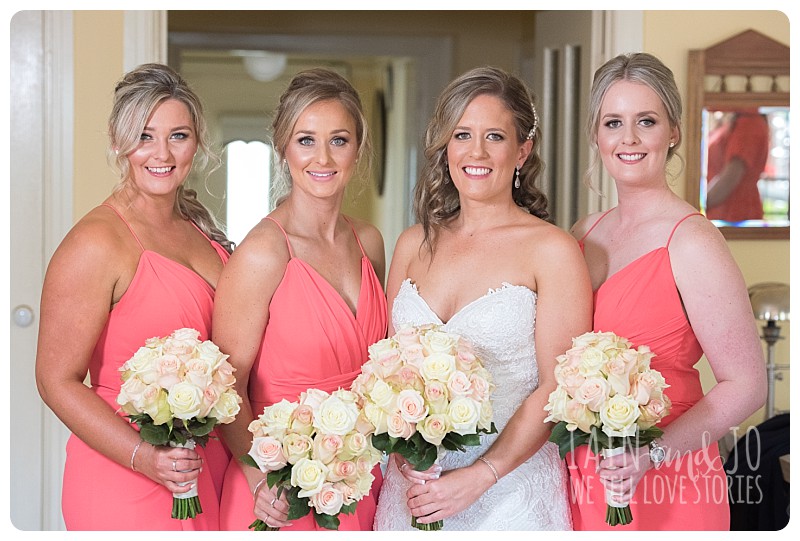 Bride with bridesmaids