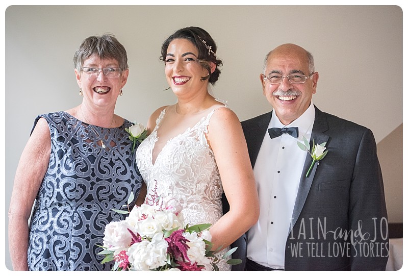 Bride with mum and dad