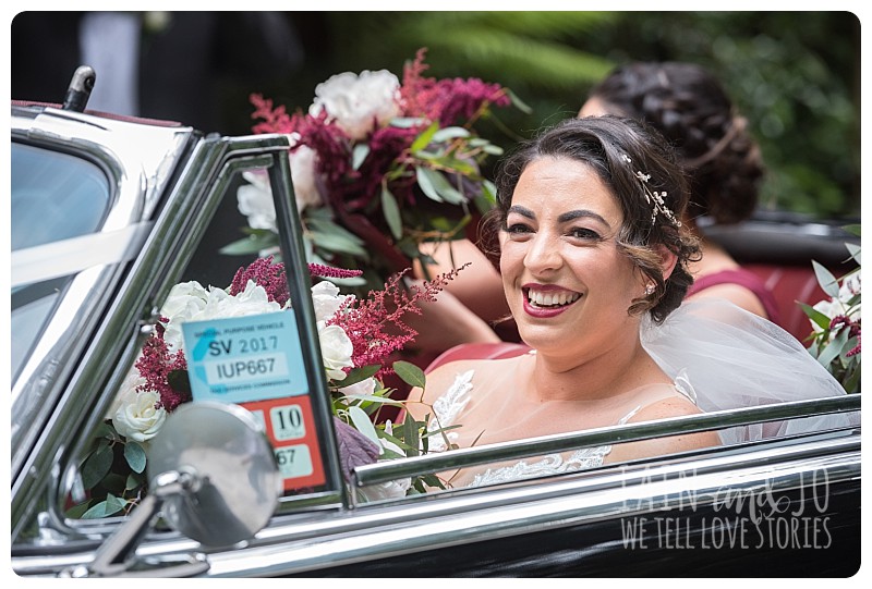 Bride at the bridal car