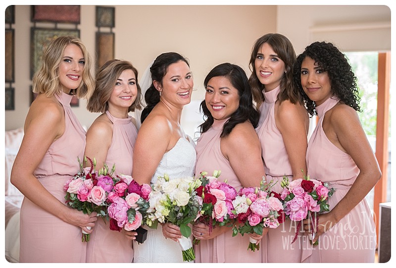 Bride with bridesmaids