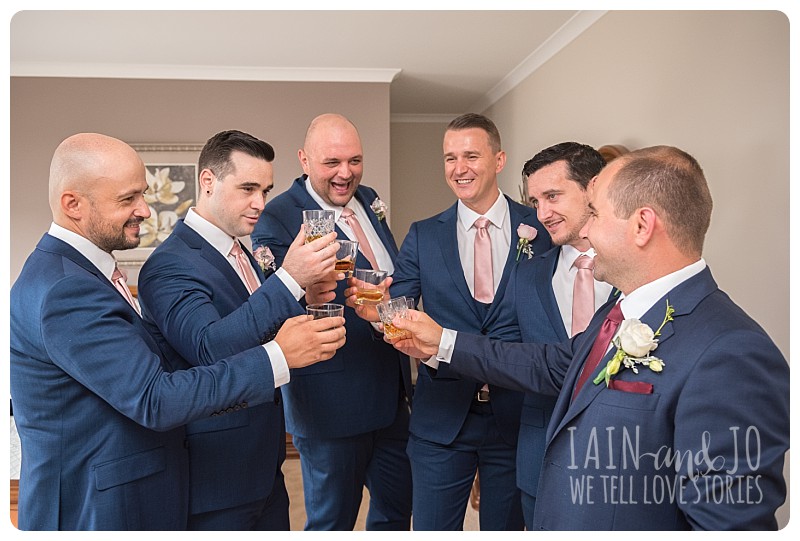 Groomsmen celebrating