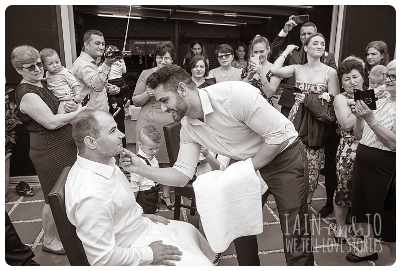 Guests watching traditional shave