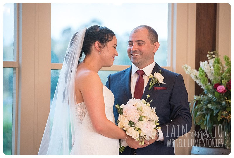 Bride and groom at ceremony