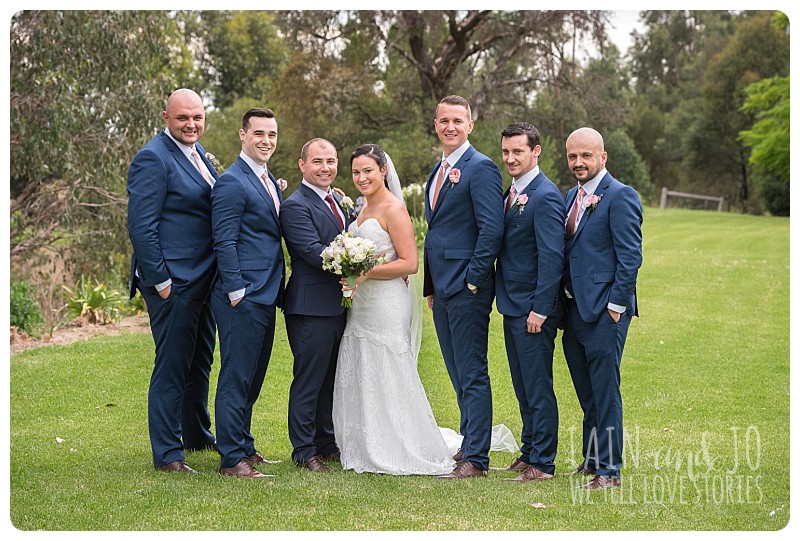 Navy groomsmen suits