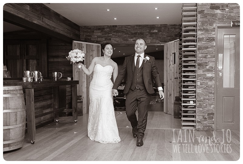 Bridal couple enter reception